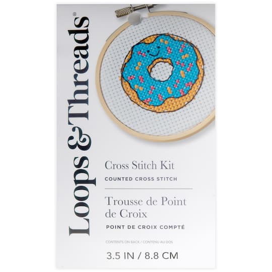 Sprinkle Donut Counted Cross Stitch Kit by Loops &#x26; Threads&#xAE;